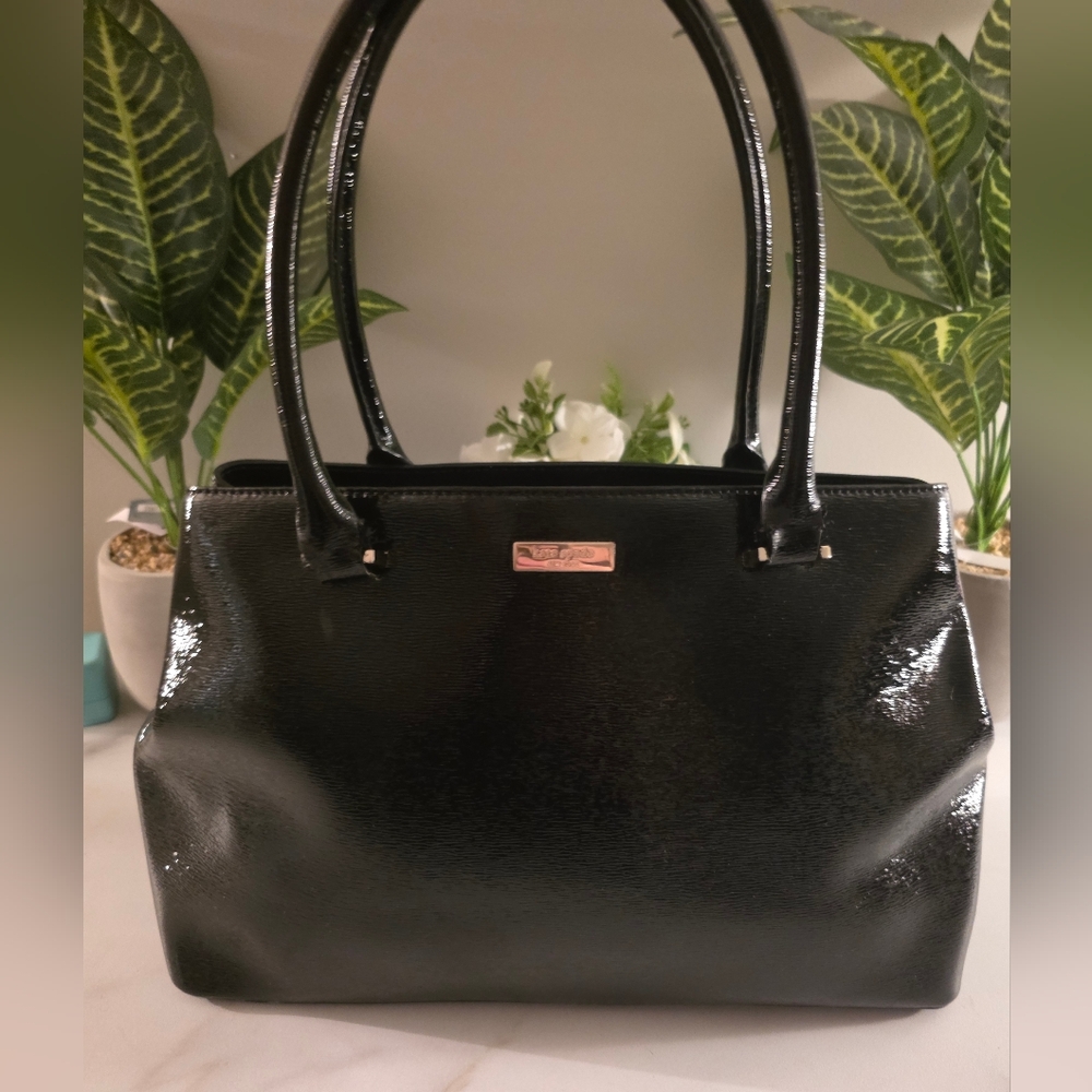 Kate Spade Shiny Black Tote Bag